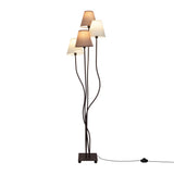Lampe debout textile "Boho", lampadaire en beige / marron, avec une douille E14, pour salle à manger, salon, couloir ou bureau, 138 cm de haut