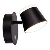 Lumière murale sans fil "Tondo" magnétiquement, env. 12 x 14,5 cm, en métal noir, pour l'intérieur