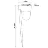 2 coffre-fort solaire LED "Sina" 47,2 cm de haut, plastique en noir et blanc, LED intégré, blanc chaud