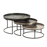 Table J-Line Round en aluminium noir, détail de finition