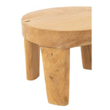 Table J-Line ronde en bois naturel avec décoration
