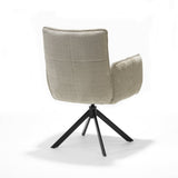 Fauteuil Nova Tissu Cremona %2302 Ecru - Structure rotative 360 noir A360