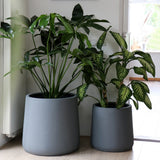 Cache-pot en fibre de pierre gris Ø55 cm