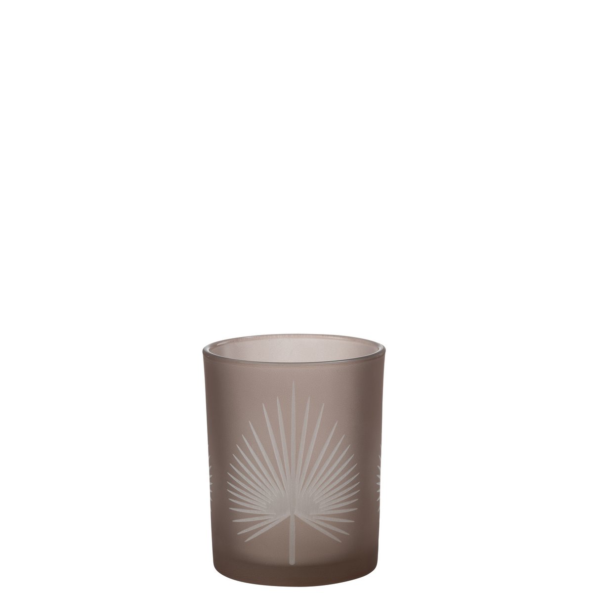 Lanterne J-Line Palmblad en verre beige sur fond blanc