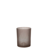 Lanterne J-Line Palmblad en verre beige sur fond blanc