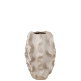 Vase j-line abstract golven en argile beige avec design abstrait