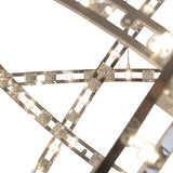 Le pendentif LED "Cosmos" métal et plastique en chrome, Ø60 cm, avec des LED fermement construites, éclairage pour le salon, la salle à manger ou le bureau.