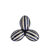 Assiette J-Line Clover en céramique blanche et bleue avec design trèfle