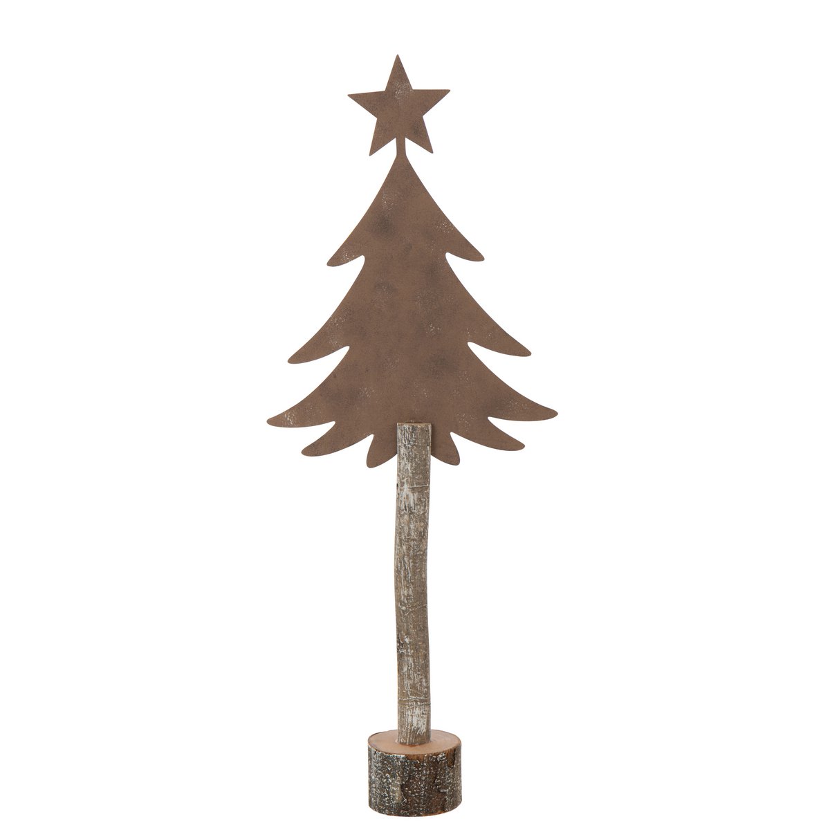 Détail du sapin de Noël J-Line, texture en métal et bois