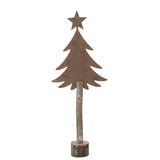Détail du sapin de Noël J-Line, texture en métal et bois