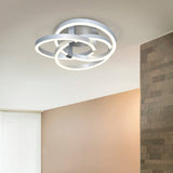 Plafonnier LED en aluminium brossé blanc 58 cm