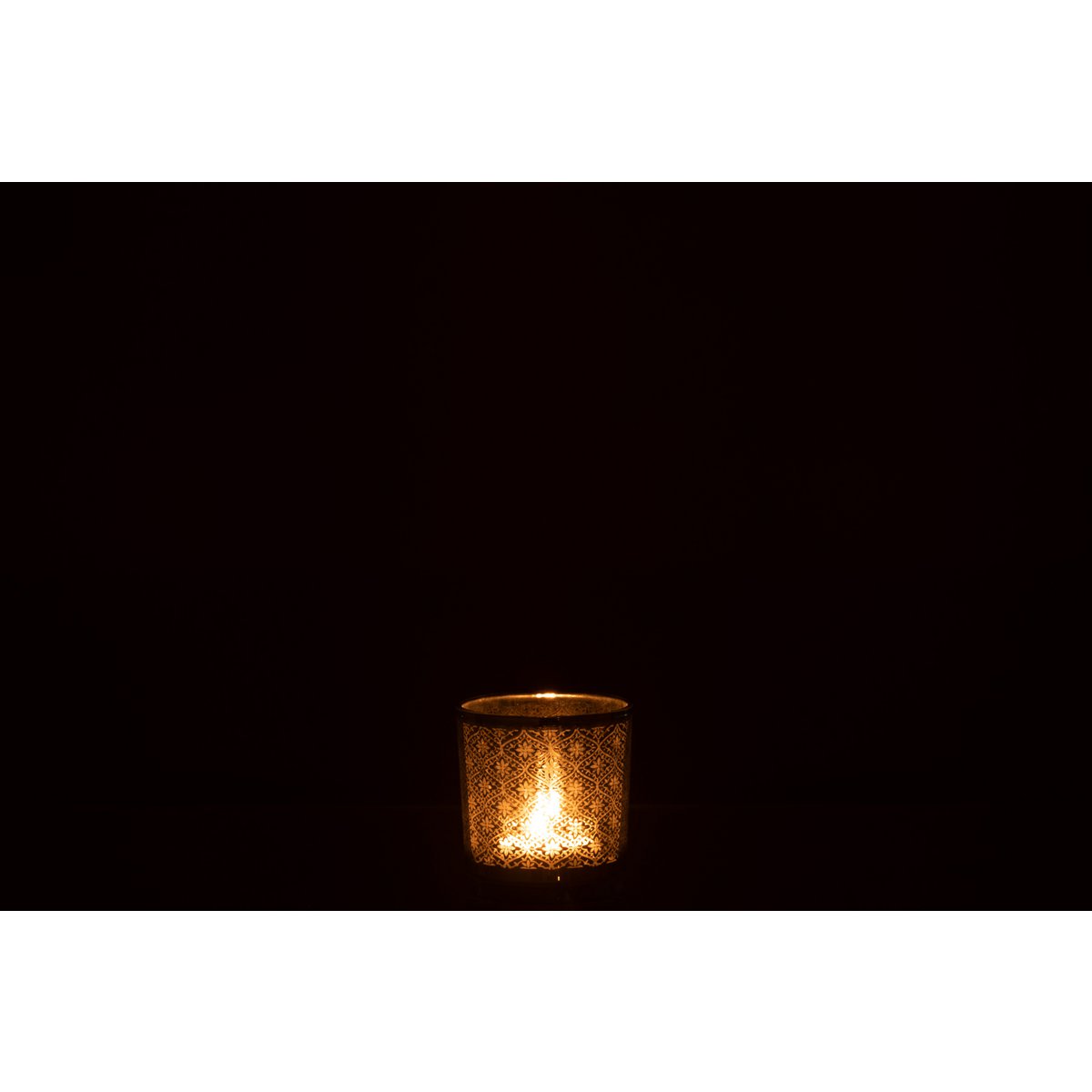 Bougeoir J-Line Oriental en verre argenté, vue de côté