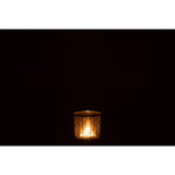 Bougeoir J-Line Oriental en verre argenté, vue de côté
