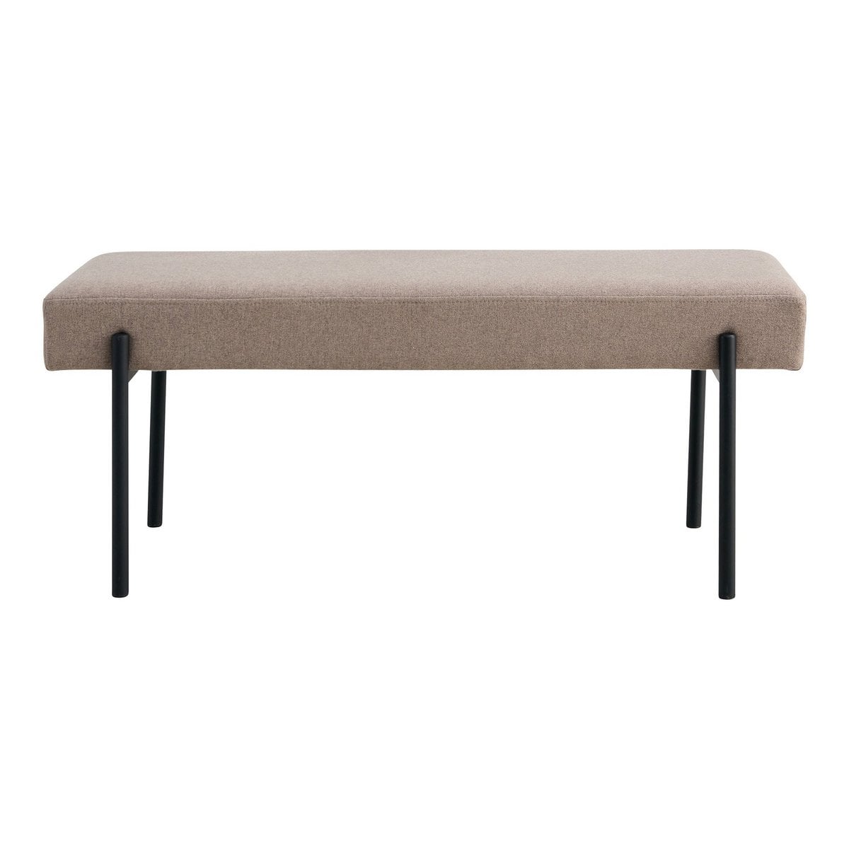 Banc Swindon en pierre avec pieds noirs, vue de face