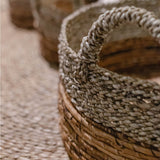 Panier de rangement | Panier décoratif | Panier à plantes KUTUS (naturel) en jonc de mer et fibre de bananier (3 tailles)