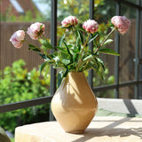 Vase sable pastel métallisé en verre