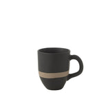 Mug J-Line en céramique taupe et noir, vue de face