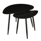 Table d'appoint noire en forme de goutte, élégante et fonctionnelle