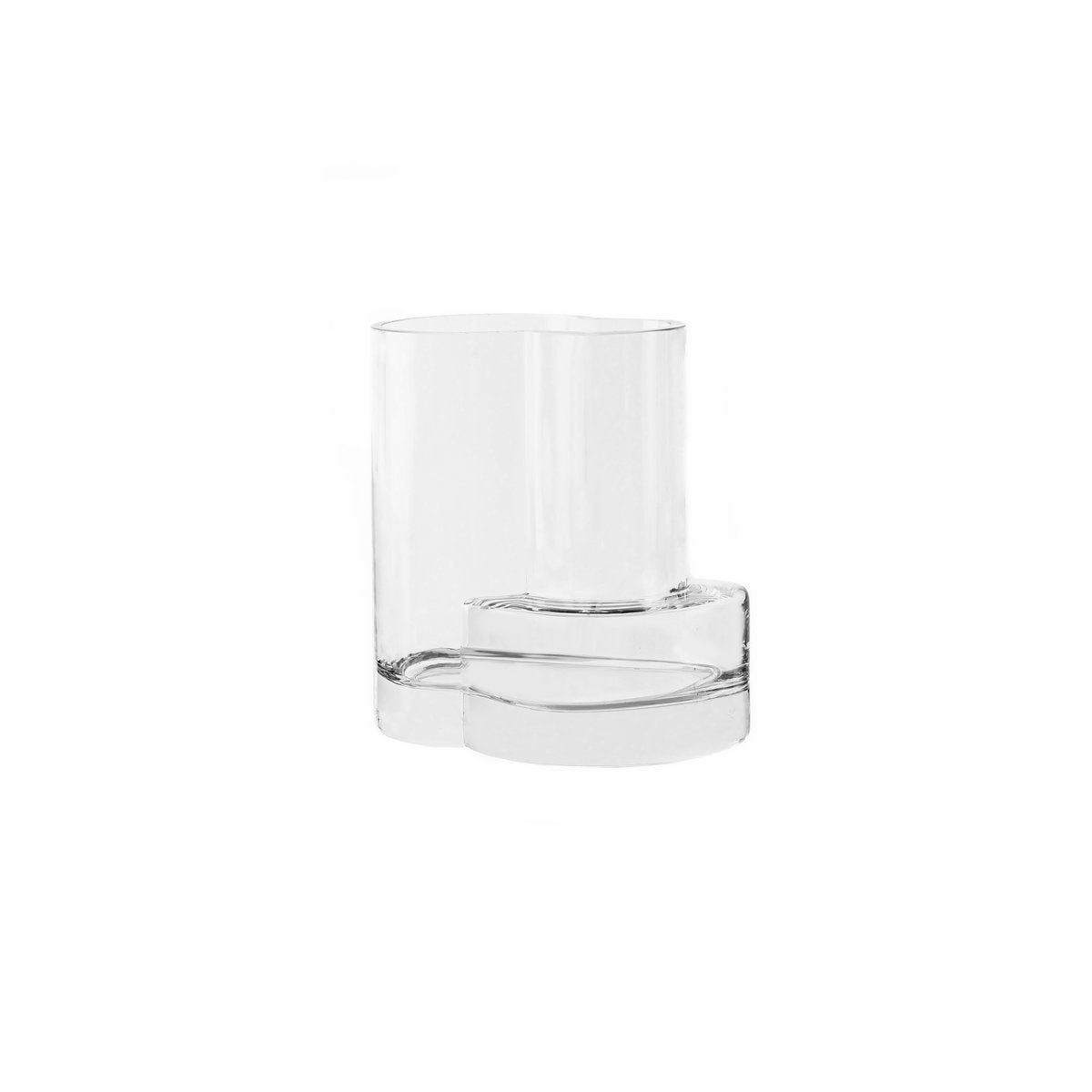 Vase moderne FUSIO 25 en verre clair avec design constructiviste