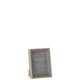 Cadre photo J-Line Depth en bois gris, vue de face avec photo insérée
