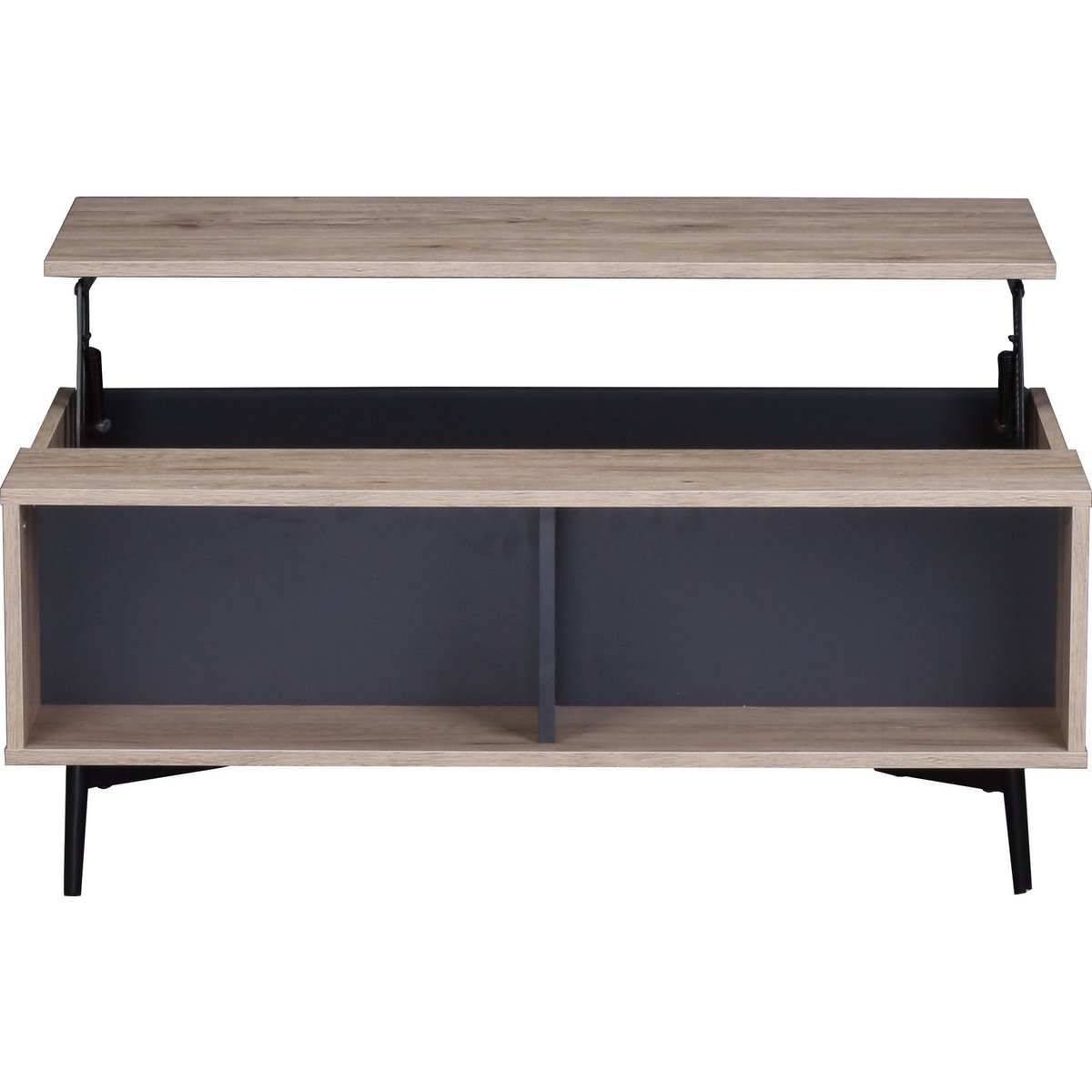 Table basse scandinave en bois et métal avec design épuré