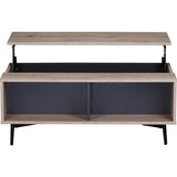 Table basse scandinave en bois et métal avec design épuré
