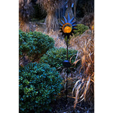 Brochette solaire LED "Sun" 93,5 cm, pour l'extérieur, la brochette de terre en métal et en verre en noir, avec LED intégrée
