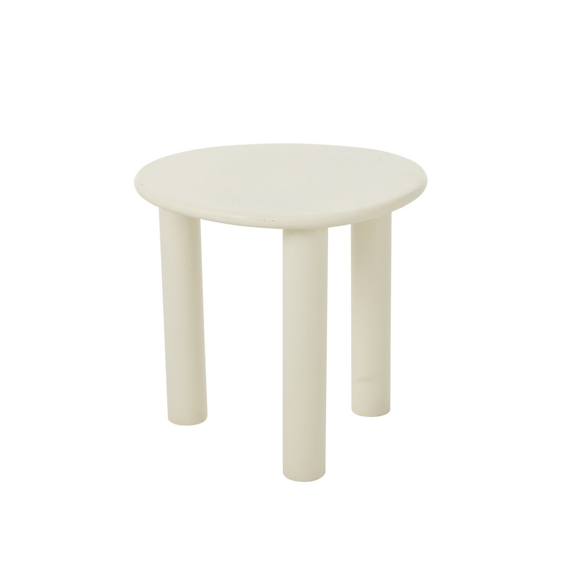 Table d'appoint J-Line Bali en bois blanc vue de face