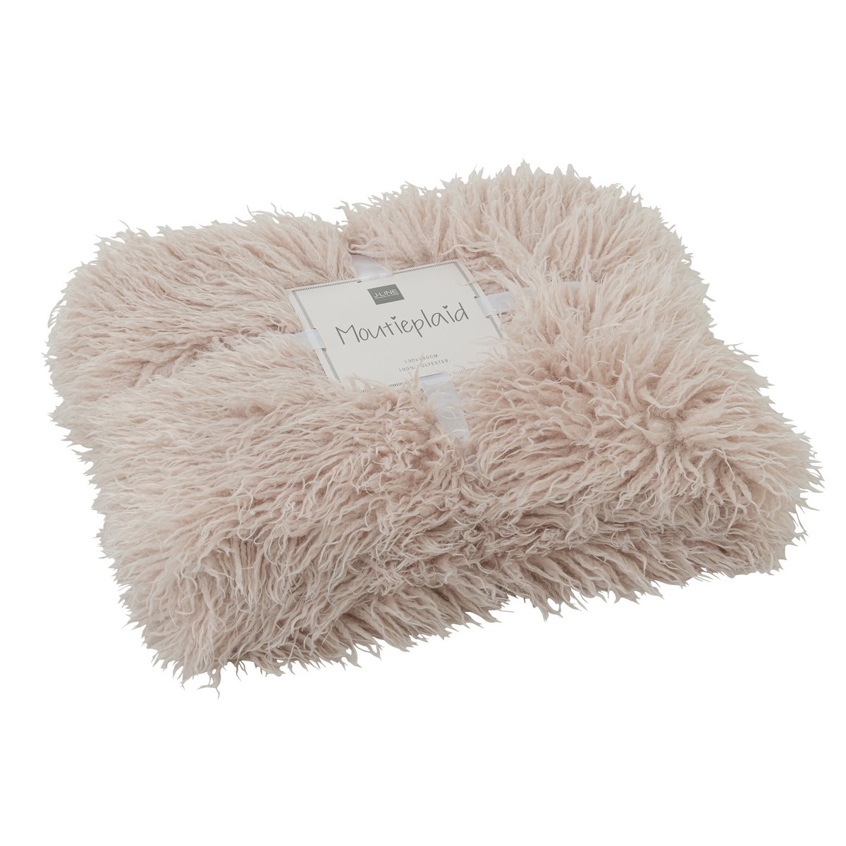 Couverture J-Line Moutie beige, mise en scène dans un salon moderne.