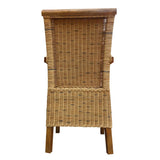 Chaise de salle à manger chaise en rotin avec accoudoirs tabac Perth chaise en osier fauteuil en rotin durable