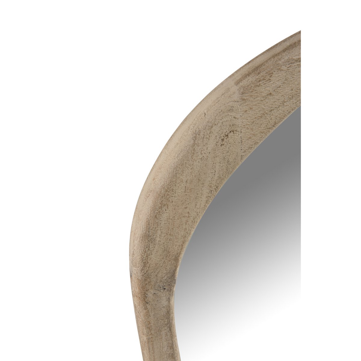 Détail du miroir irrégulier J-Line - finition bois de manguier