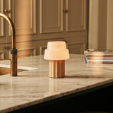 Lampe de table rechargeable Laurent marron clair