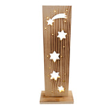 "Étoiles" en bois de bois à LED, en bois naturel avec des LED fixes, décoration de Noël pour l'extérieur