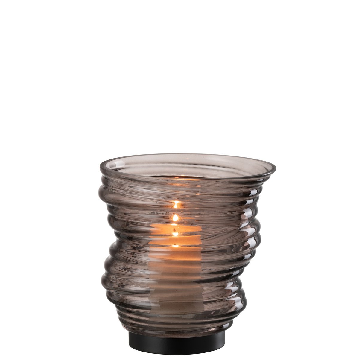 Vase Tornado J-Line en verre gris, vue de face