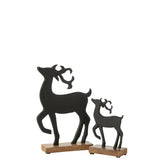 Détail de la figurine Renne J-Line en bois et métal noir