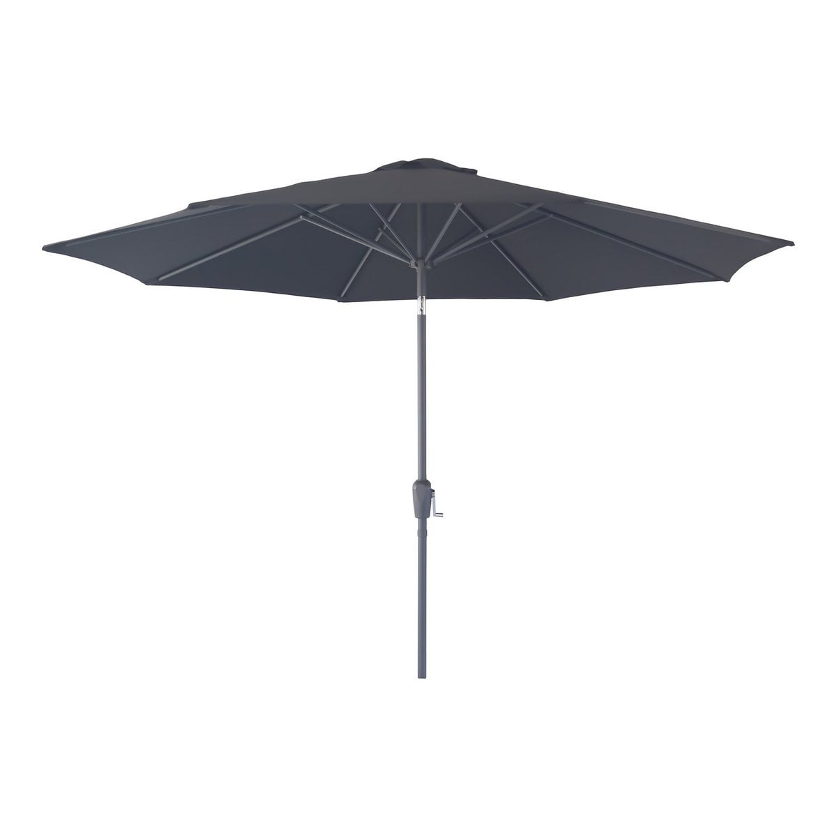 Parasol Houston Noir avec mât en métal et toile inclinable