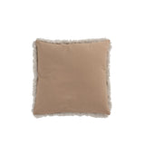 Coussin Miroirs J-Line en jute naturel et blanc, vue de face