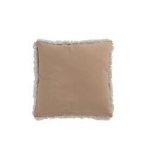 Coussin Miroirs J-Line en jute naturel et blanc, vue de face