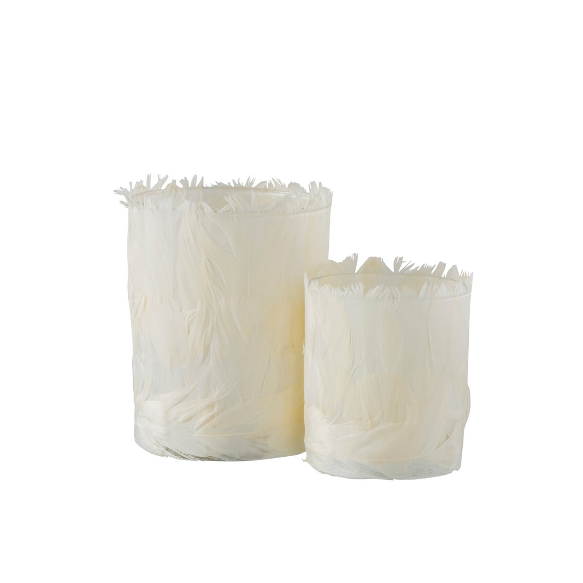 Photophore en verre crème J-Line, ambiance bohème