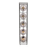 Lampe de lampe en verre "Cesta" lampadaire en fil de métal noir et verre teinté, avec douille E27, 95 cm de haut, pour salle à manger, salon, couloir ou bureau,