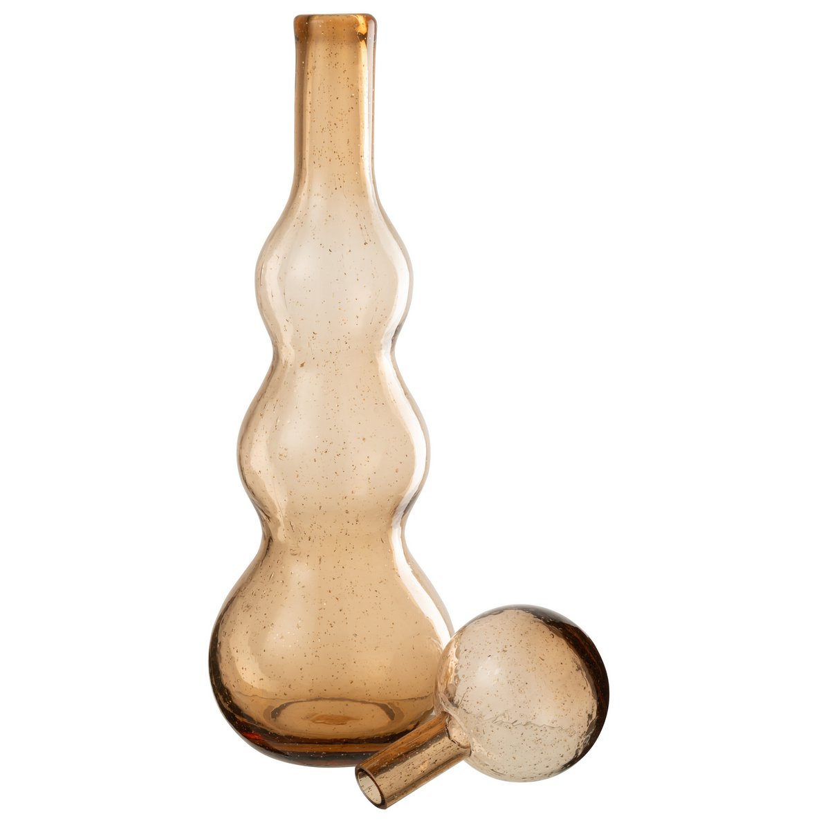 Flacon déco J-Line en verre caramel, vue de face
