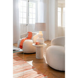 Fauteuil pivotant J-Line - bois/textile - écru