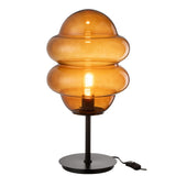 Lampe de table J-Spoon en verre marron, vue de face