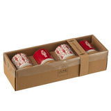 Vue d'ensemble du coffret J-Line en céramique rouge, parfait pour Noël