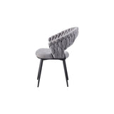 Détail du tissu tressé de la chaise Wave en gris