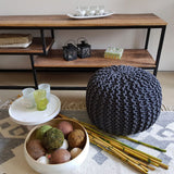 Tabouret de tricot pouf Ø 45 h 30 cm cm siège pouf tricot plancher