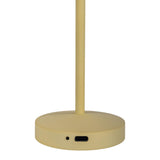 Lampe de table de batterie LED à 2 ert "Gomba" pour l'extérieur et à l'intérieur, en métal et en plastique en jaune, 18,5 cm de haut