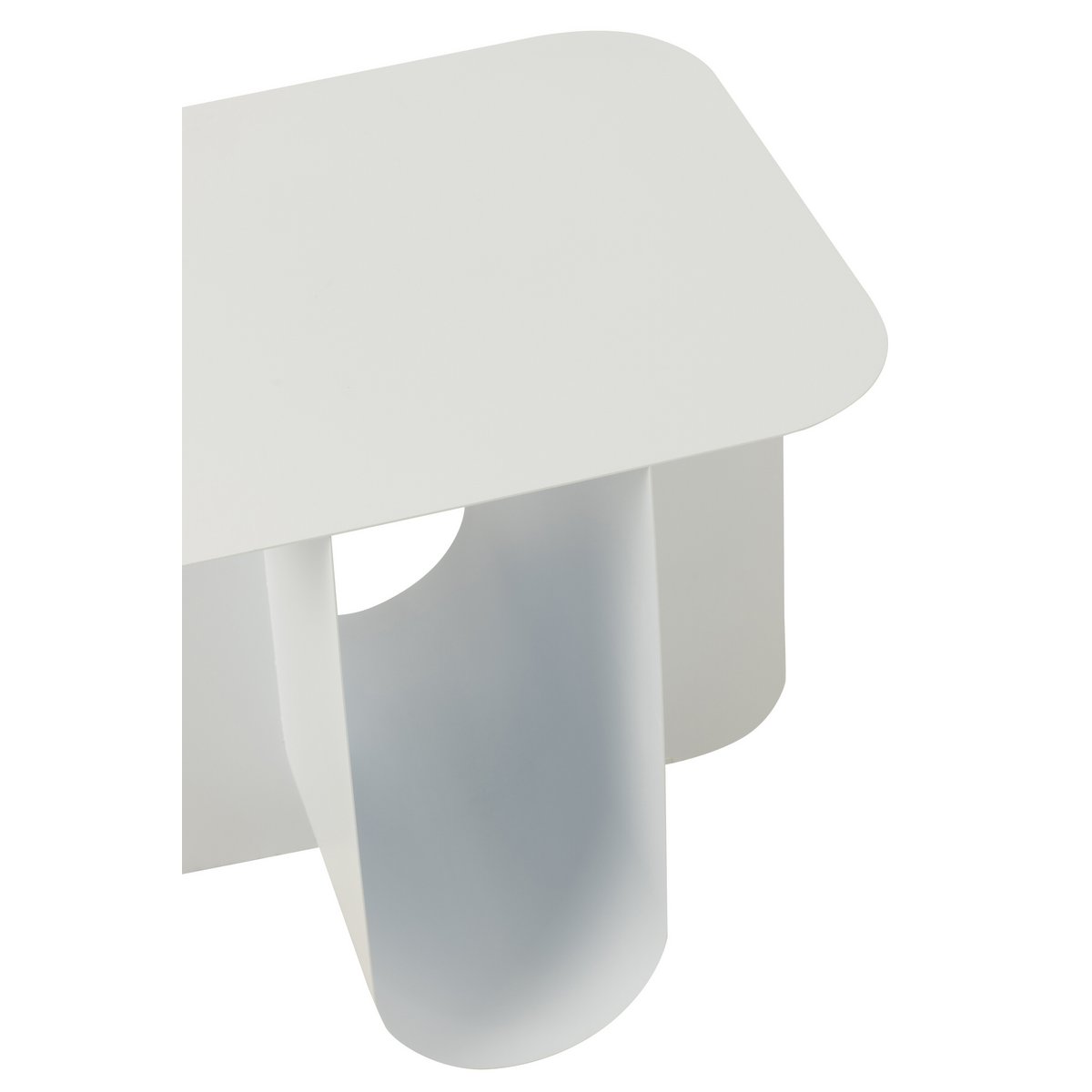 Table d'appoint J-Line Square en métal blanc avec une tasse