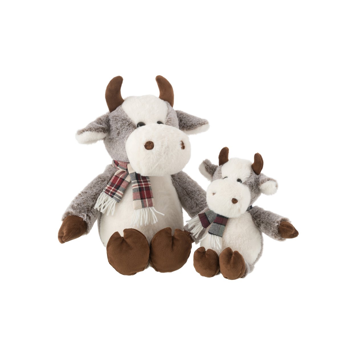 Vache Peluche J-Line, multicolore, vue de face