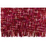 Couverture J-Line Gebreeten en rose foncé, textile doux et élégant.